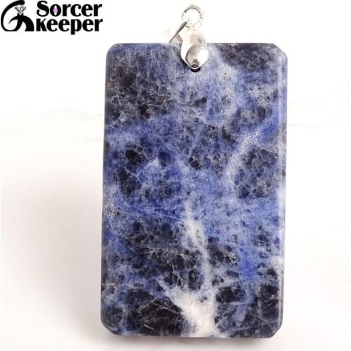 Women & Men Fashion Jewelry Pendants Necklaces With Chain Wholesale Blue Sodalite Beads Quartz Stone Colares Femininos BC320
