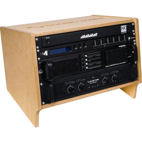 Sound Town 6U Space Baltic Birch Plywood Lightweight Angled Desktop Turret Studio Equipment Rack (SDRK-6SL)
