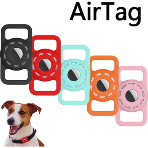 1Pcs Colorful Airtag Holder Case Dog Cat Collar GPS Finder Luminous Protective Silicone Case For Apple Air Tag Tracker Case