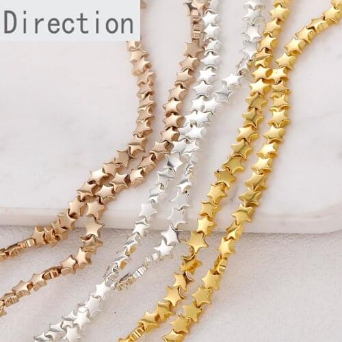 Gold-plated black gallstone curved star bracelet necklace beads spacer diy handmade beaded ear jewelry handmade materials 1PCS