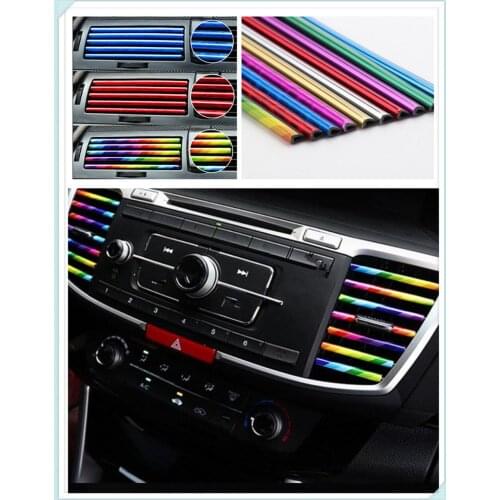 10pcs car shape conditioning air outlet decorative strip personality for Ford Transit Ranger Mustang Ka Fusion Focus F-150