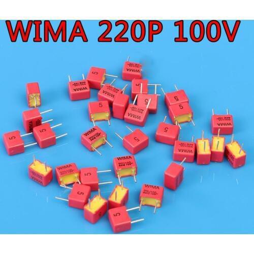 10PCS WIMA 220pF 100V FKP2 221/n22/220p German HiFi Audio Fever Capacitor Coupling Capacitor Free Shipping