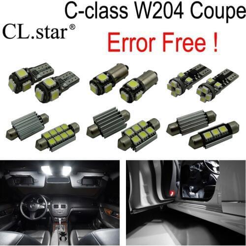 15pcs LED lamp Interior dome Light Kit For Mercedes Benz C class C204 Coupe C180 C200 C220 C250 C300 C350 C63 AMG (2011-2015)