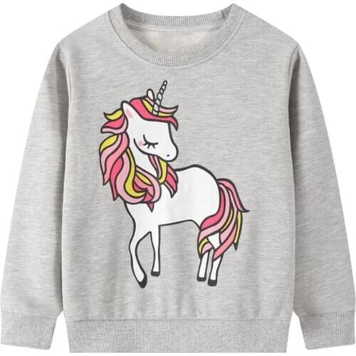 2020 Girls Sweatshirt Unicorn Sweatshirts Autumn Winter Tops Kids Clothes T Shirt Unicornio Gilr T-shirt Cartoon Fall Top Tshirt