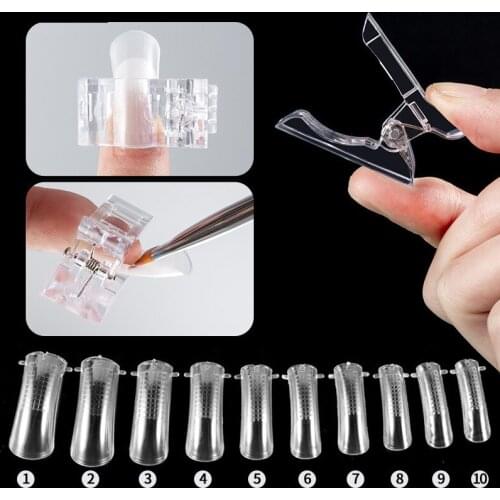 Nail Art Extention Set Nail Brush Acrylic Clip Quick Building Mold Tips Nail Kit New