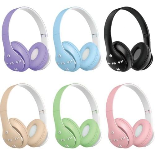 ST93 Wireless Headphones Foldable Support TF Card ABS Portable Bluetooth-compatible 5.1 Macaron Headsets for Sports