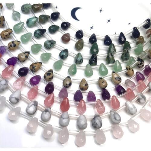 Wholesale Natural Stone Faceted Beads accessories Tear drops shape 6x9mm Tiny Crystal DIY Gem Beads For Jewelry Making Bracelet