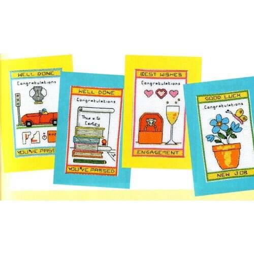 CD360 Cross Stitch Kit Package Greeting Cards Needlework Counted Cross-Stitching Kits Christmas Mothers Fathers Day Birthday