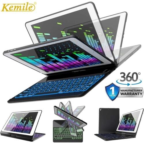 Case Keyboard For iPad 6th 9.7 2018 Rotate Wireless Bluetooth Backlit Keyboard Cover For iPad 5th 9.7 funda Air 1/2 Pro 9.7 Case