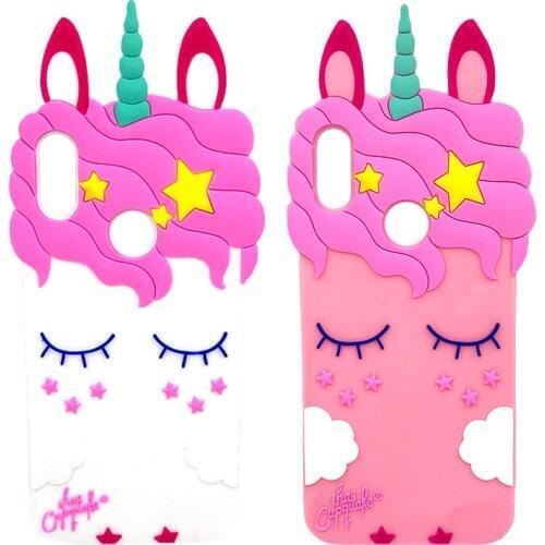 3D Cartoon Unicorn Soft Silicone Cover For Huawei P Smart Y6 Prime 2018 Y7 2019 Case For Honor 7A 7C Pro Cute Horse Rubber Case