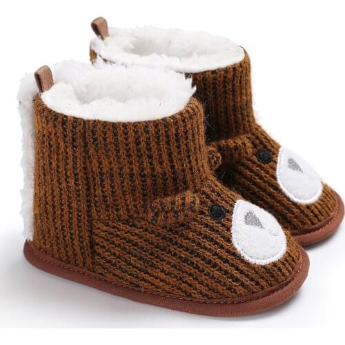 2021 New Winter Baby boots Wool Knitting Baby Moccasins Cotton bottom Anti-Slip Super Warm Infant Girls Boots Shoes 0-18 Months