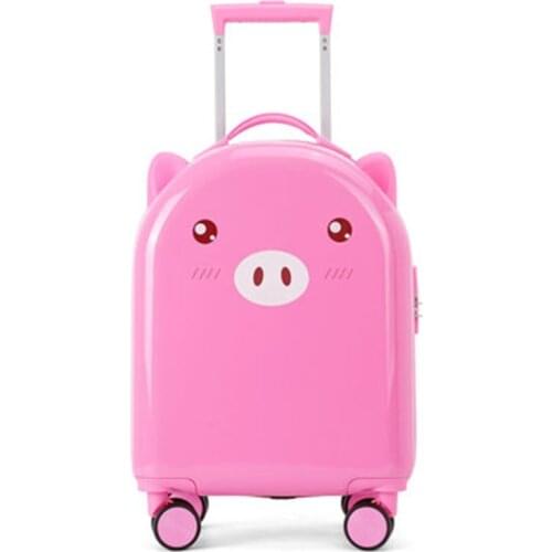 Kids travel suitcase 16''18inch carry ons luggage trolley case for girls boys gift cabin rolling luggage spinner cute Cartoon