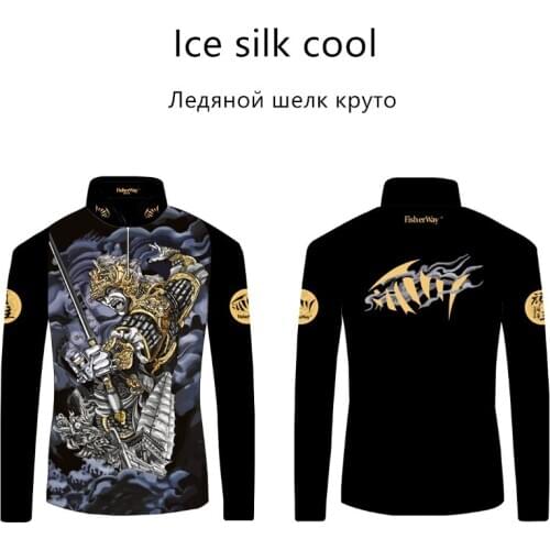Professional fishing clothes Ice silk Cool Breathable long sleeve Quick-drying Clothing Big 4XL 3XL Men Women Unisex T shirt top