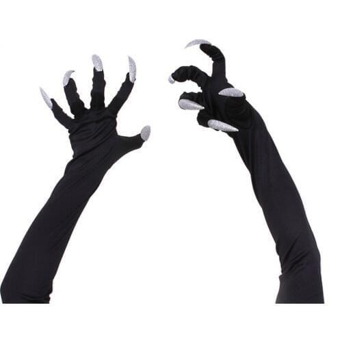 HOT Halloween long nails ghost gloves hollowen cosplay long performance performance props clothes paw gloves terror