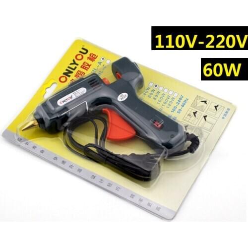 60W 100V-240V Hot Melt Glue Gun with 2pc 11mm Glue Stick Heat Temperature Tool Industrial Guns Thermo Gluegun Repair Heat Tools