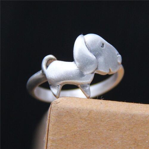 S925 pure silver nifty dog mouth ring for women Benmingnian necessary Thai silver rings restoring ancient ways