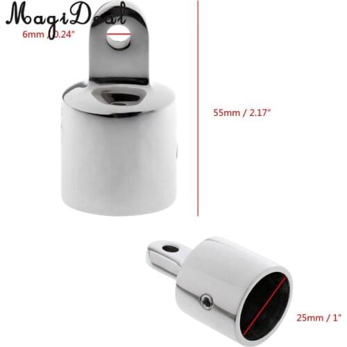 316 Stainless Steel Pipe Eye End Cap 1" 25mm Bimini Top Fitting Hardware /Marine Boat Yacht External Eye End / Canopy Tube End