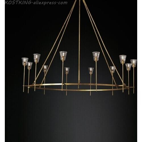 Loft Retro Lustre Led Chandelier For Living Room Indoor Lighting Fixtures RH American Deco Pendant Chandelier Lighting