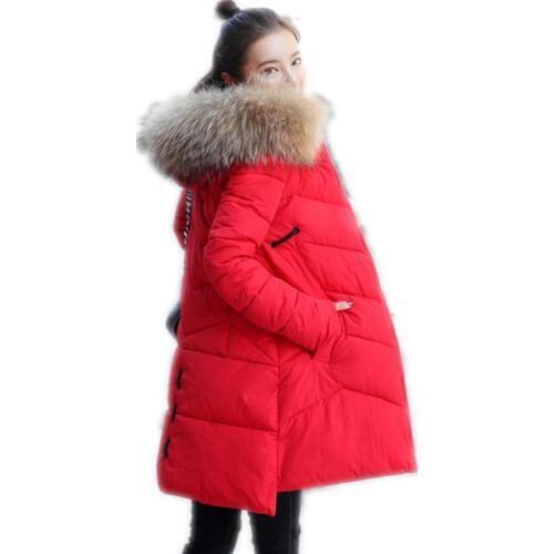 Fashion OL Winter Women Parkas 2018 New Women Medium-Long Down Cotton Jacket Hooded Fur Collar Winter Jackets Loose Parkas Q873