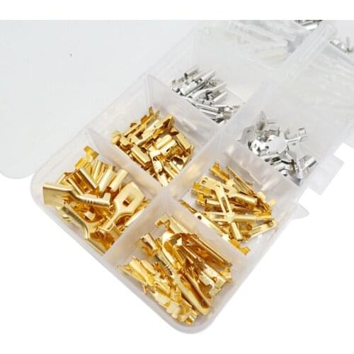 150pcs 6.3MM 2.8MM 4.8MM 4.0MM Male Female Car Spade Connector Splice Crimp Wire Terminals for Motorcycle Bike Car
