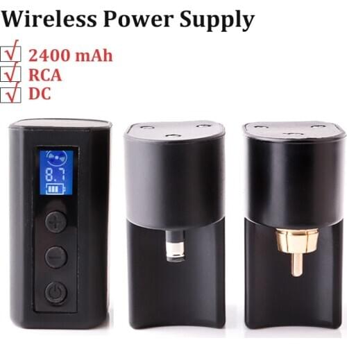 Newest Tattoo Mini Wireless Power Black for Tattoo Rotary Machine Tattoo Pen RCA/DC Connection Tattoo Power Supply Free Shipping