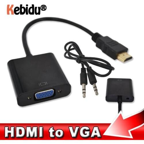 Mini HDMI-compatible To VGA Converter Adapter With Audio Cable For Xbox 360 For PS3 Laptop Desktop Support 1080P HDTV Displayer