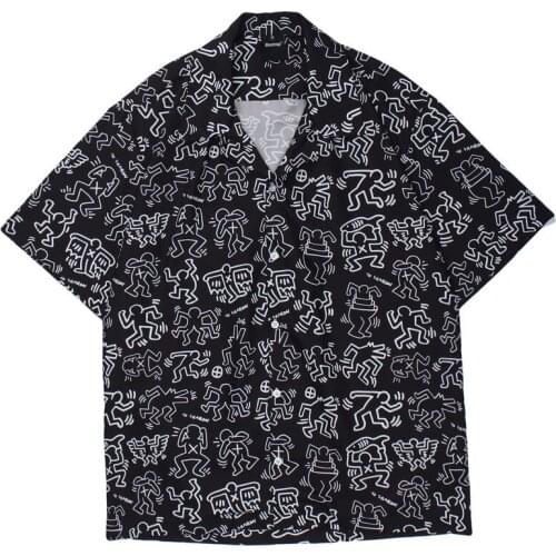 Casual Streetwear Printed Short Sleeve Shirt Men 2021 Hawaii Beach Oversize Women Fashion Harujuku Shirts for Men