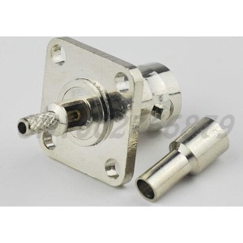 RF electrical wire terminal connector BNC Jack connectors Crimp 4 Hole Panel Mount for RG316 RG174 LMR100
