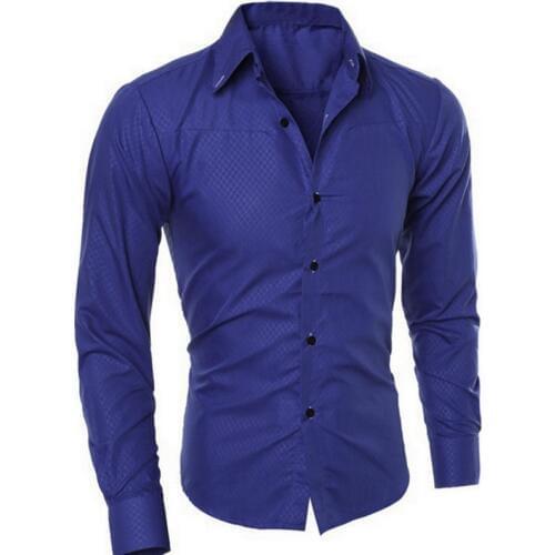 Men Casual Shirts 2020 spring New Fashion Solid Color Man Sleeve Cotton Slim Fit Casual Business Button Shirt Tops fit