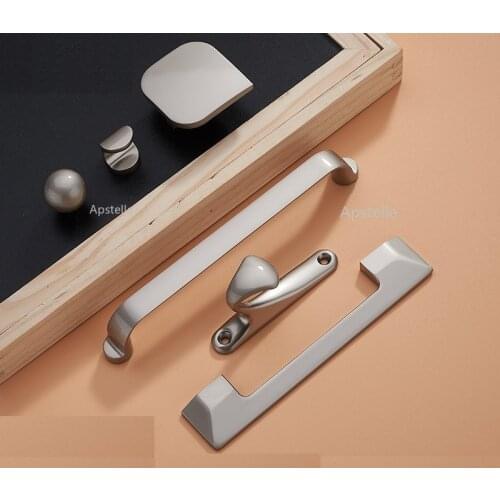 Wardrobe Closet Handles Nordic Style sand nickel Cabinet Cupboard Hardwares Kitchen Drawer Pulls Mirror Zinc Alloy Ceramic