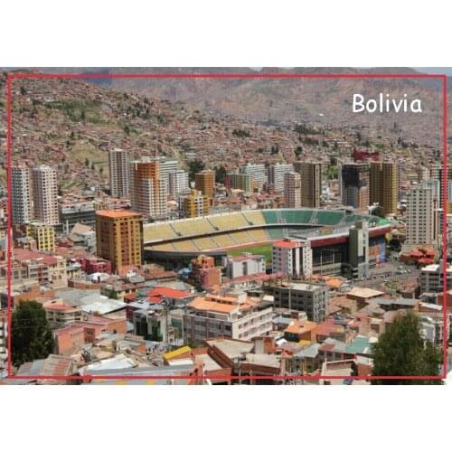 SOUVEMAG Rectangle 78*54*3 mm La Paz, Bolivia Rigid Metal Wrapped Keepsake Refrigerator Magnets 20468