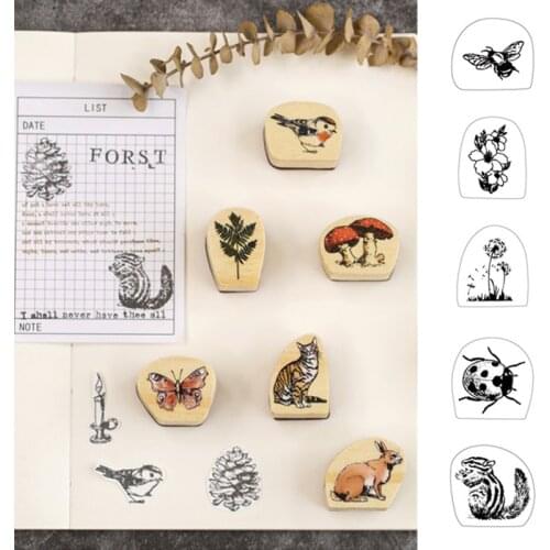 Forest Animal Series Wood Stamp Owl Squirrel Wooden Stamps For Scrapbooking Handmade Card Diy Stamp Photo Album Crafter Towel