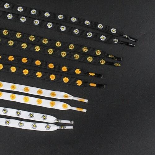 1 Pair Adult Flat Shoelaces Elasticity Shoewies Suitable 1970s Canvas Shoes Casual Sneakers AF1 Small Daisy Shoelace Buckle