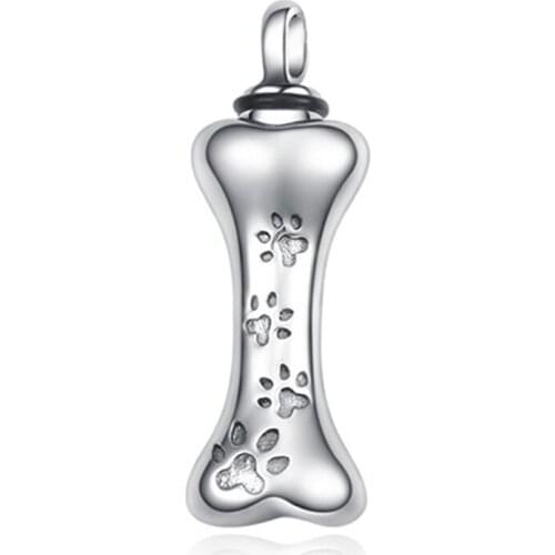 Dog Bone Ashes Necklace Cute Animal Necklaces Pendants Women Chain Jewelry Memorial Cremation Pet Footprint Paw Accessories