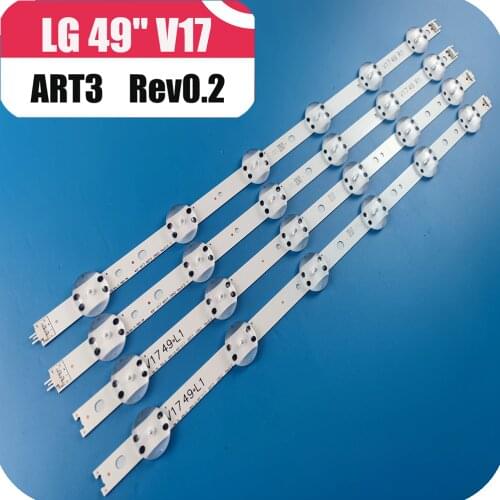 4pcs LED Backlight strip For LG 49'' TV 6916L-2862A 6916L-2863A V17 49 R1+L1 ART3 49UJ670V-ZD 49UJ651V LC490DGG(FK)(MD)