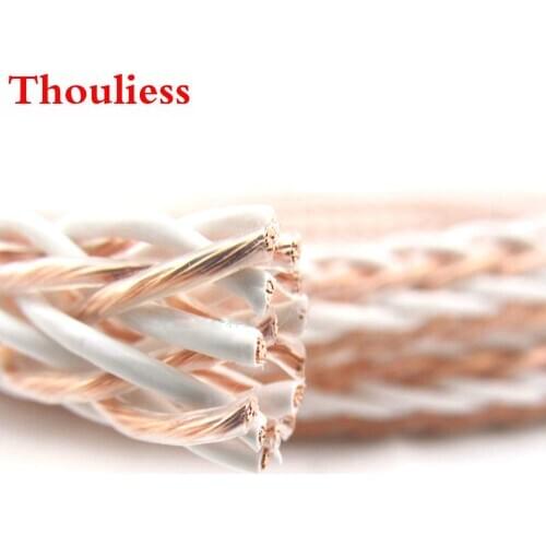 Thouliess Free Shipping HIFI 8TC 7N OCC Single Crystal Copper Speaker Cable Hi-End Audio Speaker Wire Loudspeaker Cable