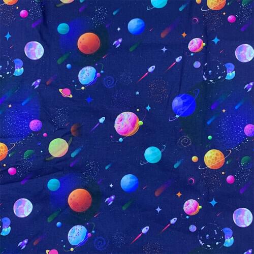 Beautiful Digital Printing Dark blue Colour star pattern 100% Cotton Fabric Sewing Material Children Fabric Diy Shirt Clothing