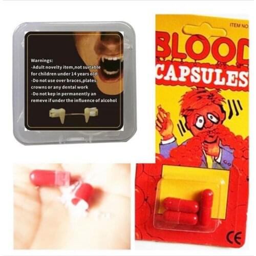 1 Pair Retractable Halloween Vampire Fangs Dentures Zombie Teeth Small Tiger Teeth Halloween Cosplay Costume Vampires Teeth