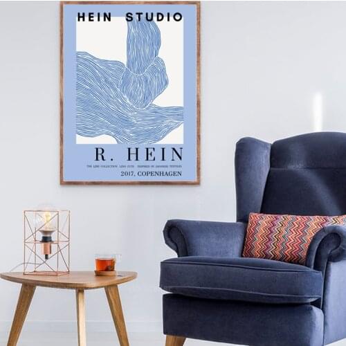 Yayoi Kusama Exhibition Wall Art Canvas Painting Posters Prints Design Blue Wall Decor Pictures Modern Gallery Home Decoration