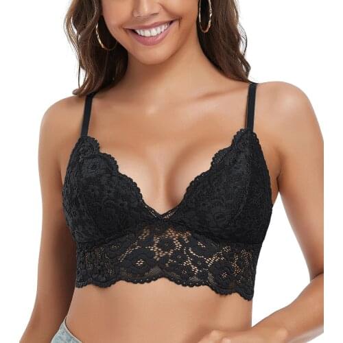 Dotvol Lace Bralette Top Women Bra Plunge Vest Lingerie Racerback Halter Seamless Wireless Brassiere Underwear Sujetador Femme