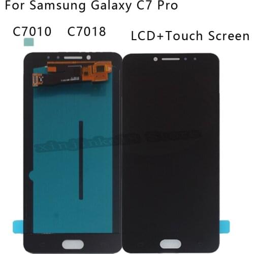 AMOLED LCD For Samsung Galaxy C7 Pro C7010 LCD Display Touch Screen Digitizer Assembly For Samsung C7018 Phone Parts replacement