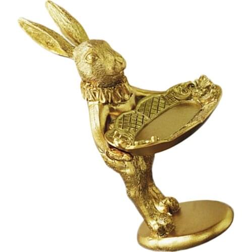 1Pc Decorative Bunny Model Vintage Bunny Adornment Jewelry Storage Stand Golden