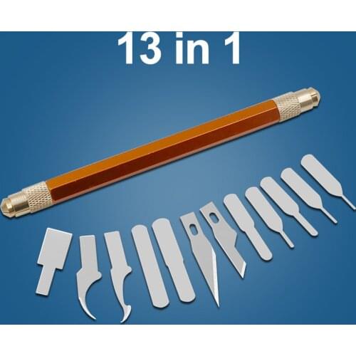 13-in-1 Mobile Phone Repair IC Scraping Knife Engraving Knife Removable Knife for Mobile Phone Motherboard Repair