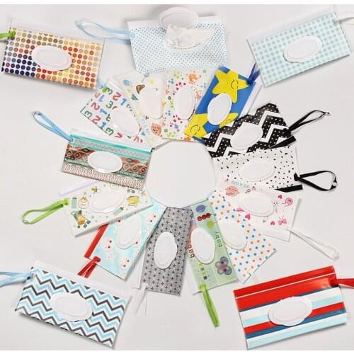 2020Home Wet Wipes Box Cleaning Wipe Convenient Storage Bag Easy-carrying EVA Tissue Container Bag Print Eco-Friendly 24x13.5cm