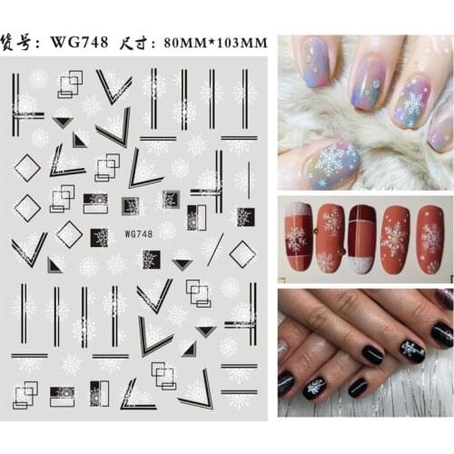 3D Nail Sticker Snowflake Christmas Sliders Paper Stickers For DIY Gel Polish Decoration Manicure Tattoo Nail Art Accessories