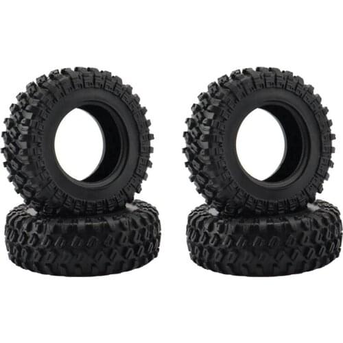 4PCS 1.0 48X18mm Mini Crawler Rubber Wheel Tires Tyre for 1/24 RC Crawler Car Axial SCX24 90081 Upgrade Parts