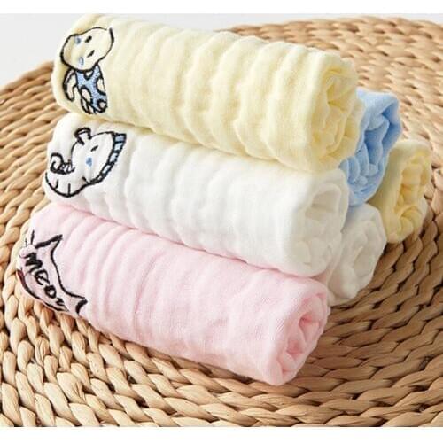 5pcs/set Pack Baby Washcloths Small Baby Towel Wipes 30*30cm Soft Baby Wipes Multicolors Baby Feeding Towels