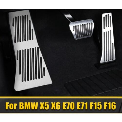 Aluminum Car Foot Pedal Pad Fuel Accelerator Brake Pedal Rest Pedal Cover For BMW X5 X6 E70 E71 E72 F15 F16 F85 F86 Accessories