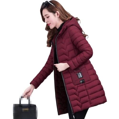 B2751 2020 new autumn winter fashion womens long warm pure color and slim cotton-padded jacket cheap wholesale