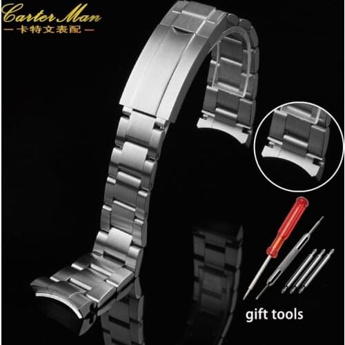 Solid stainless steel watch chain for R-olex Explorer 2 d-itona d-iver green black water ghost k-ing series 20mm mens watchband